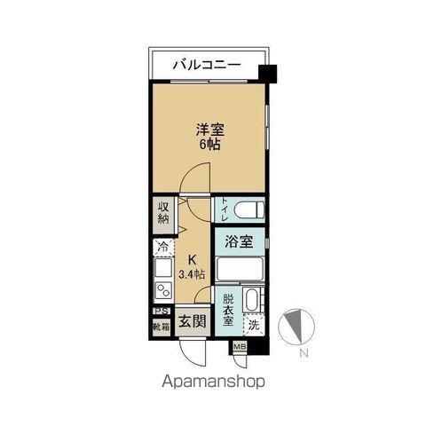 FLATS GAIA(1K/3階)の間取り写真