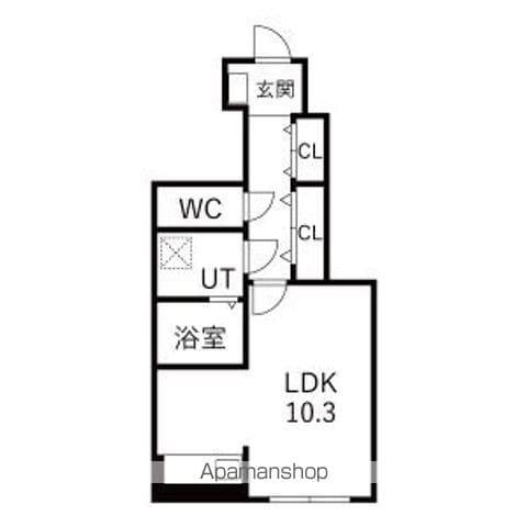 エテルノ松見町(ワンルーム/1階)の間取り写真