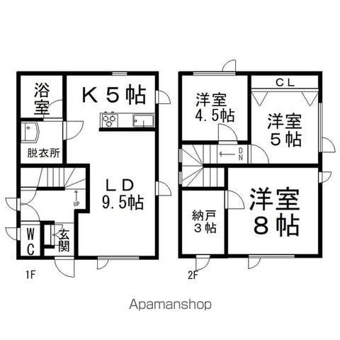 石北本線 北見駅 徒歩25分 2階建 築13年(3LDK)の間取り写真