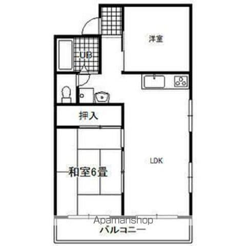 メゾンワタナベ(2LDK/2階)の間取り写真