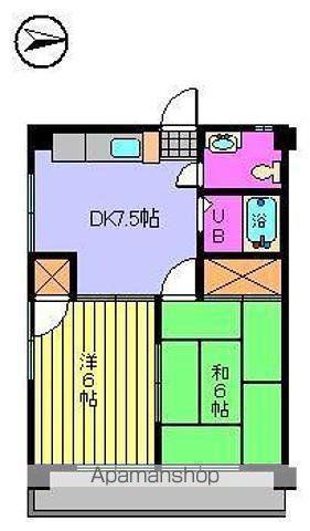 天山ハイツ Ⅱ(2DK/4階)の間取り写真