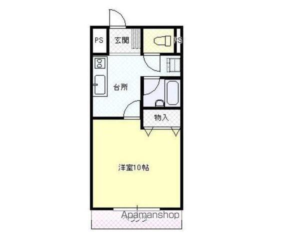 マンションK2A棟(1K/1階)の間取り写真