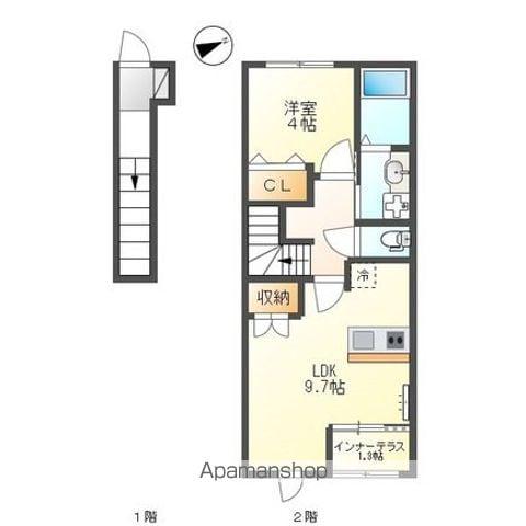アノ クオーレ(1LDK/2階)の間取り写真