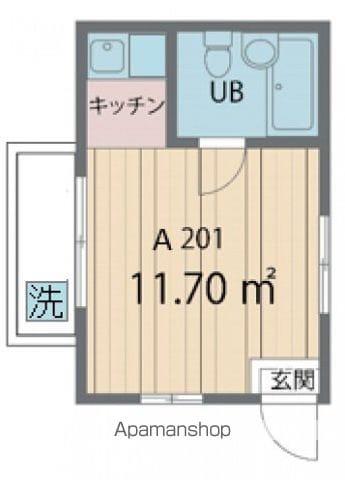 ポルシェ世田谷駒沢AB棟(ワンルーム/2階)の間取り写真