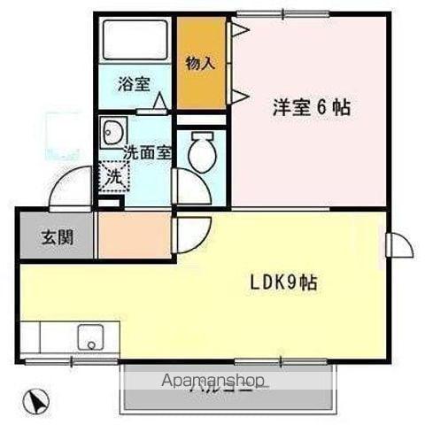 ニューポート(1LDK/1階)の間取り写真