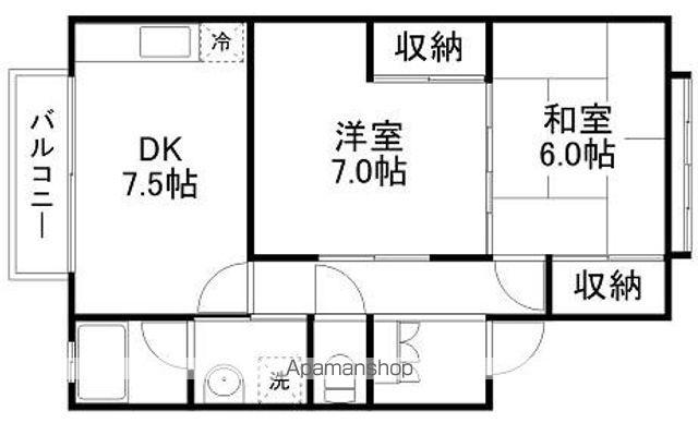 ビブレハイツ(2DK/1階)の間取り写真