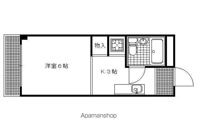 ランドハウス洛北(1K/2階)の間取り写真