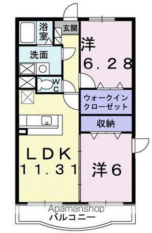 セントラル・アンフィニティC(2LDK/3階)の間取り写真