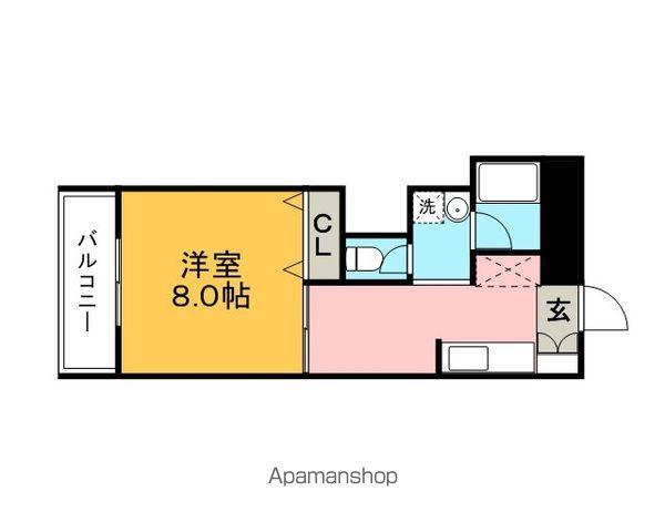 プレジデント御井(1DK/3階)の間取り写真