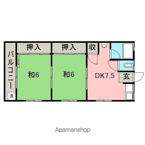 コーポフカミ(2DK/2階)の間取り写真