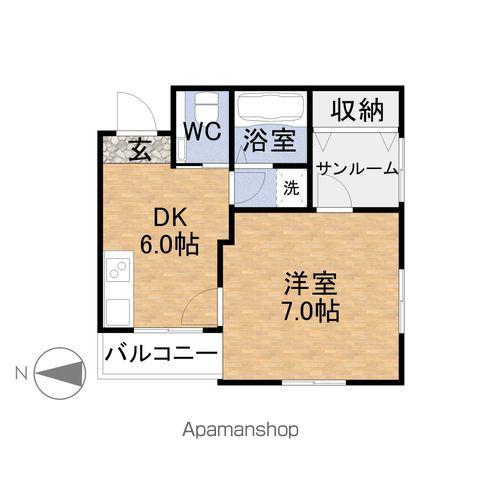 LOS BONOS(1DK/1階)の間取り写真