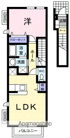 プリマヴェーラ(1LDK/2階)の間取り写真