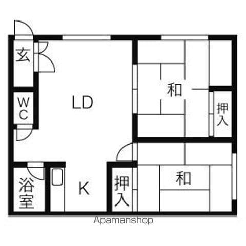 東栄ハウス(2LDK/2階)の間取り写真