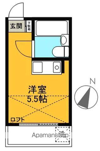 パーク幡ヶ谷(ワンルーム/2階)の間取り写真