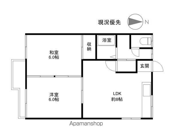 ラプラスみやはら(2DK/2階)の間取り写真