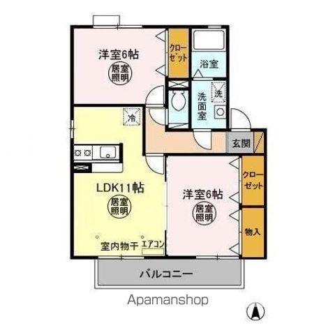 ヴィクトワールAB(2LDK/2階)の間取り写真