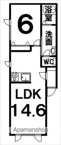レジデンスやまと六号館(1LDK/2階)の間取り写真