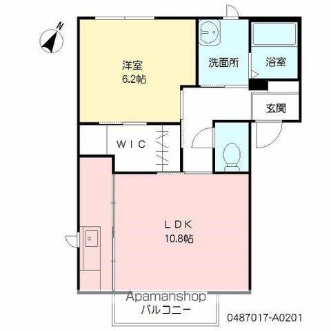 モスティサークⅠ(1LDK/2階)の間取り写真