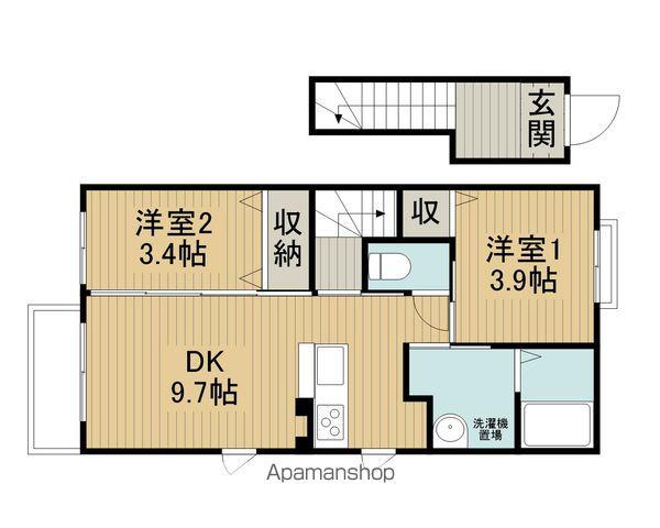 レトア上諏訪(2DK/2階)の間取り写真