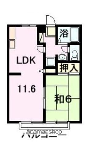 サンライフ白川 E棟(1LDK/1階)の間取り写真