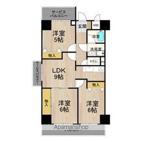 パークモダン住之江公園(3LDK/8階)の間取り写真