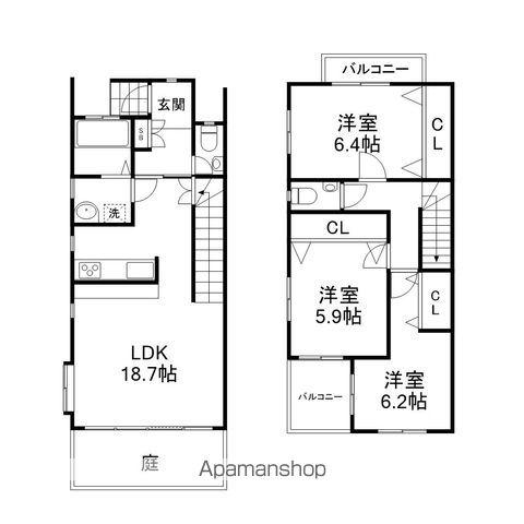 コンフォート新大江(3LDK/1階)の間取り写真