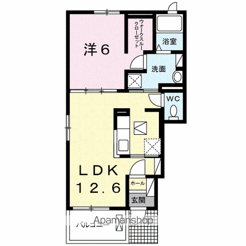 ブリエⅠ(1LDK/1階)の間取り写真