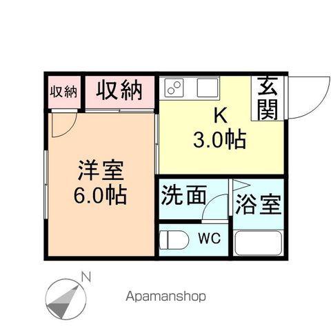 レヴール綾田A棟(1K/1階)の間取り写真