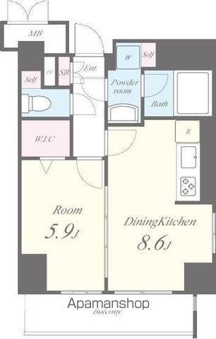 ドルチェドミール(1DK/3階)の間取り写真