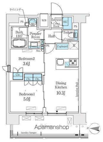 ベルファース錦糸町サウス(2LDK/13階)の間取り写真