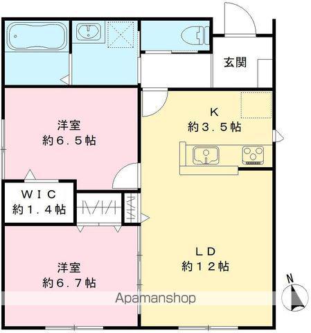 名鉄瀬戸線 尾張旭駅 徒歩12分 3階建 築1年(2LDK)の間取り写真
