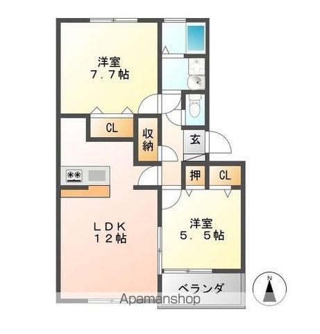 加藤ビルⅡ(2LDK/3階)の間取り写真