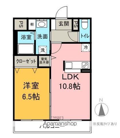 マンションプラムガーデン(1LDK/3階)の間取り写真