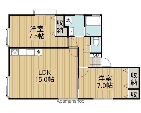 ベルソーレ阿佐谷(2LDK/2階)の間取り写真