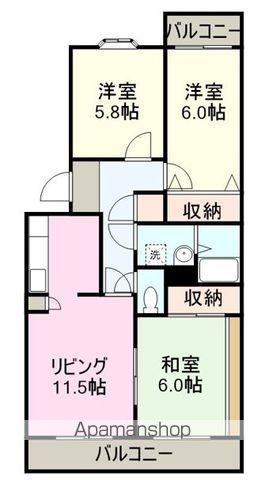 ベイサージュN(3LDK/2階)の間取り写真