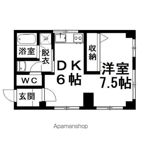 北口マンション1号館(1DK/4階)の間取り写真