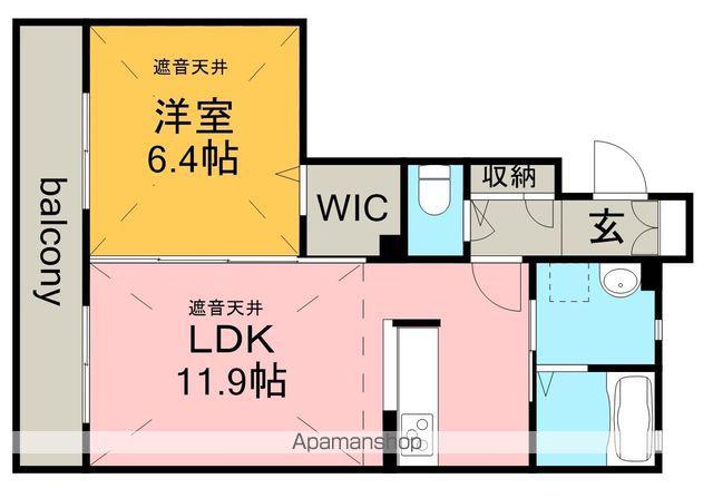 グランドゥールNS(1LDK/1階)の間取り写真