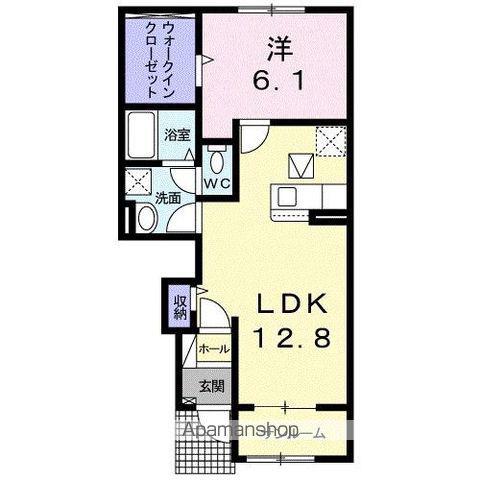 エベントⅡB(1LDK/1階)の間取り写真