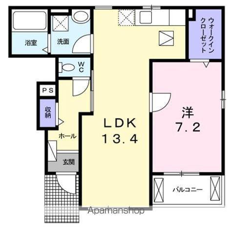 オー ルージュB(1LDK/1階)の間取り写真