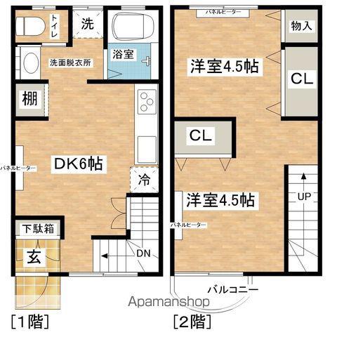 サンヴィレッジ婦気前(2DK/1階)の間取り写真