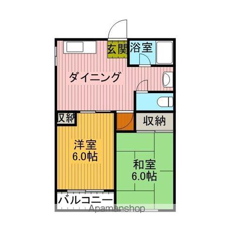 シャロットタウン(2DK/2階)の間取り写真