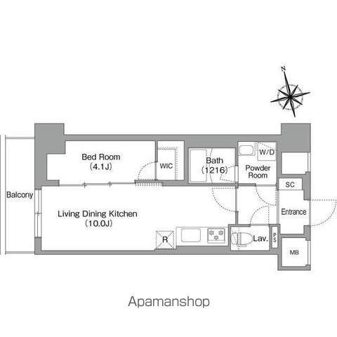 コンフォリア・リヴ南砂町イースト(1LDK/7階)の間取り写真