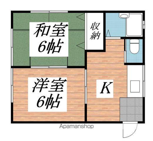 セゾン宝山(2K/1階)の間取り写真