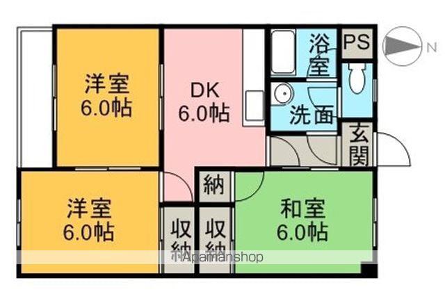 船木ハイツ(3DK/2階)の間取り写真