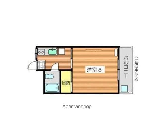 あまのハイツ(1K/1階)の間取り写真