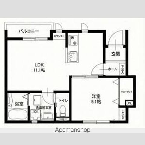 リーブルファイン一宮市乾町Ⅱ 1号棟(1LDK/1階)の間取り写真