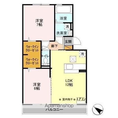 グランデュール55B(2LDK/1階)の間取り写真