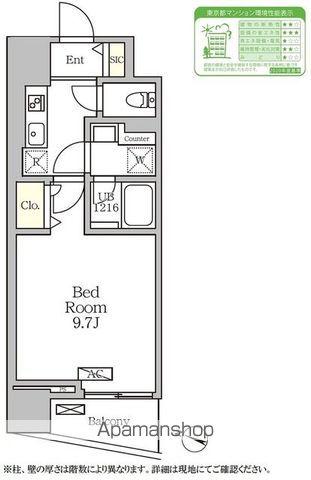 コートレジデンス南大塚(1K/13階)の間取り写真