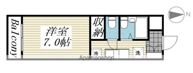 アピカールカミス(1K/4階)の間取り写真