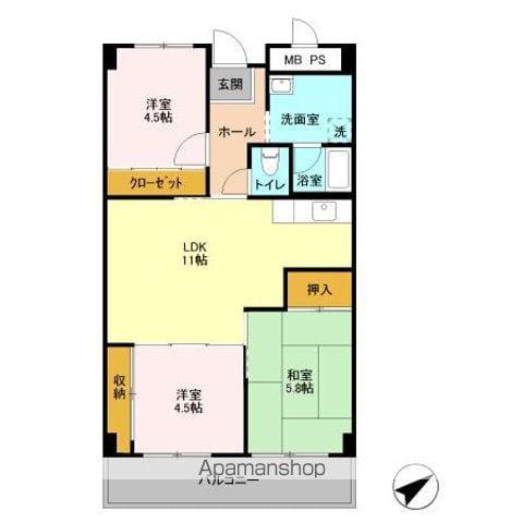 ファーストコーポ幕張本郷(3LDK/8階)の間取り写真